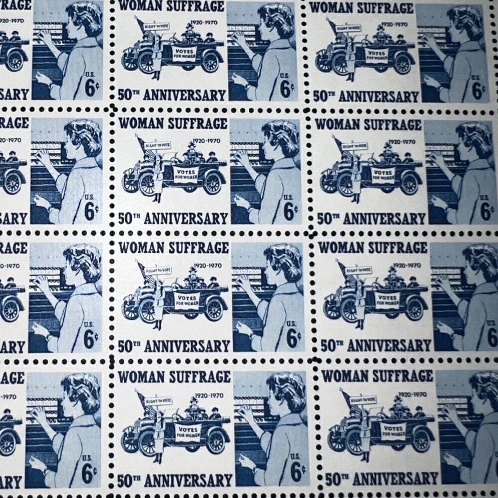 MNH 1970 Woman Suffrage Sheet of 50 6 Cent  Stamps Scott #1406